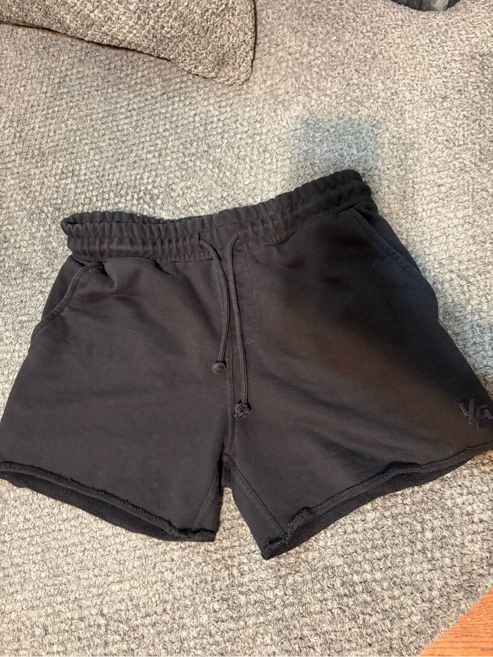 YoungLA Black Terry Sweatshorts 5”